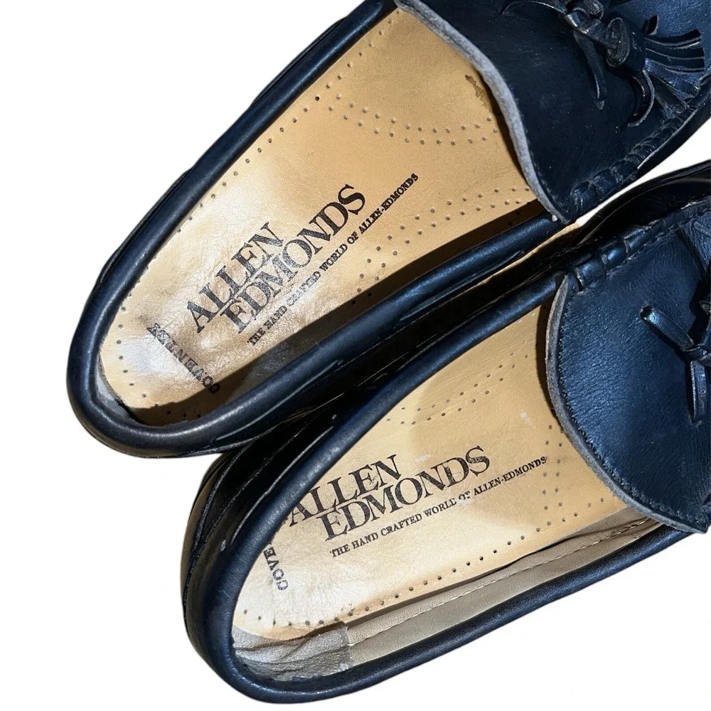 Allen Edmonds Coventry Tassel Loafers Mens Size 8 Black Leather Slip On Shoes